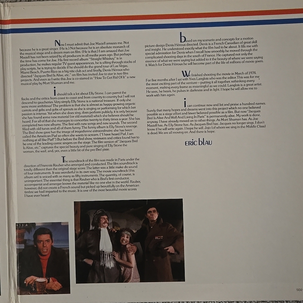 Jacques Brel Is Alive And Well Soundtrack 1974 Atlantic Vinyl LP Album - Picture 4 of 11